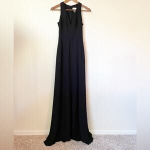 Dress The Population V Neck Floor Length Sleeveless Gown